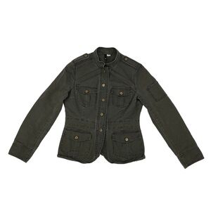H&M Green Denim Jean Jacket Size 12 Women’s